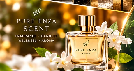 Pure Enza perfume bottle illustrating a luxurious fragrance brand